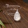 S925 Silver High Ice Chalcedony Gourd Necklace, White Ice Transparent Chalcedony Pendant, National Trend Fashion Jewelry for Women