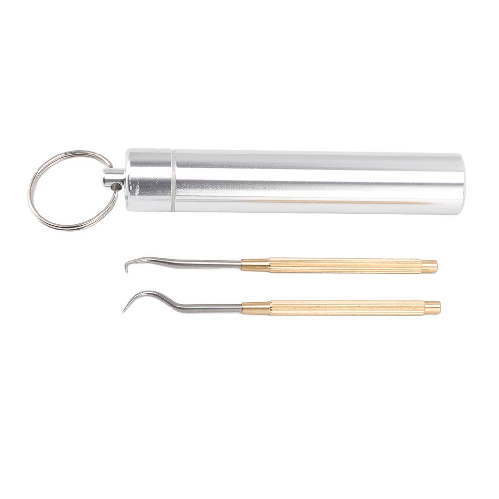 Toothpicks Pocket Set Stainless Steel Brass Reusable Toothpicks for Outdoor Camping Picnic