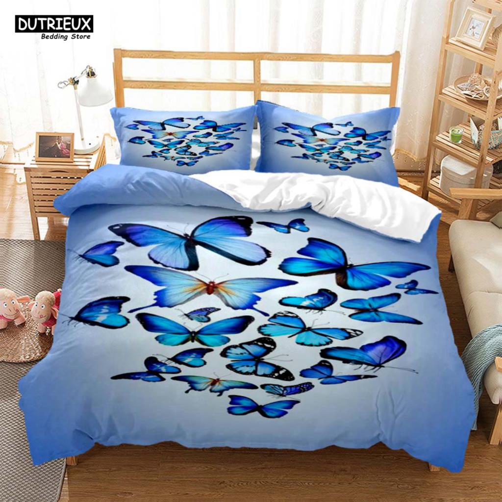 Simple And Atmospheric Butterfly Printed Bedding Soft And Comfortable Comforter Bedding Sets Complete Size Customizable