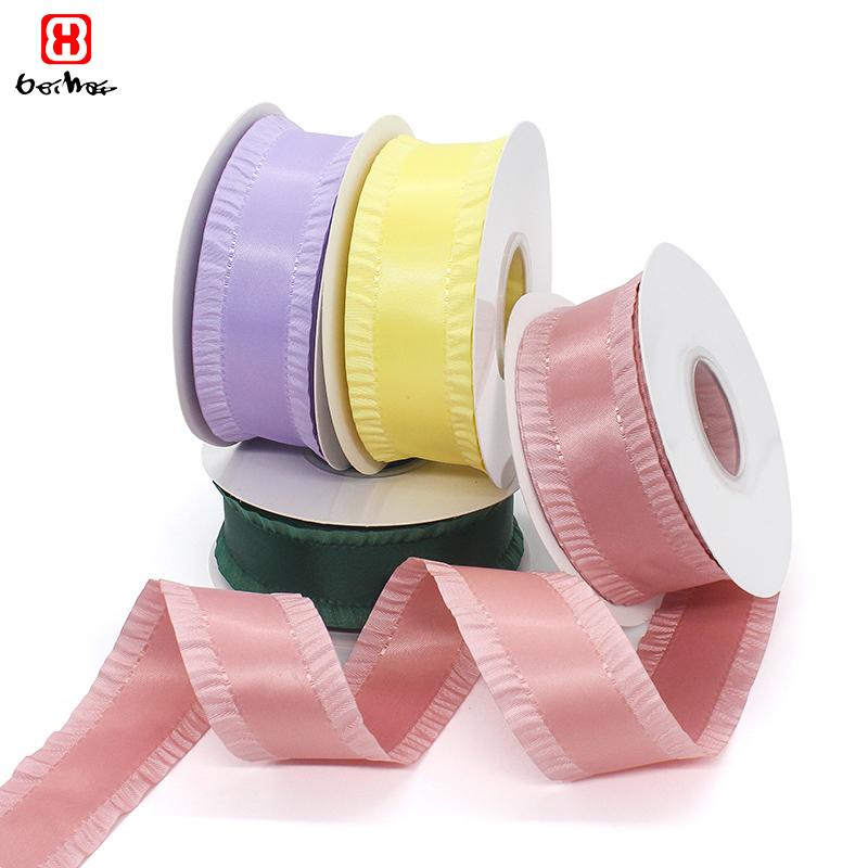 Hot Selling 40 Mm Skirt Shaped Ribbons Gift Wrapping Wedding Christmas Solid Colors DIY 25 Yards Per Roll