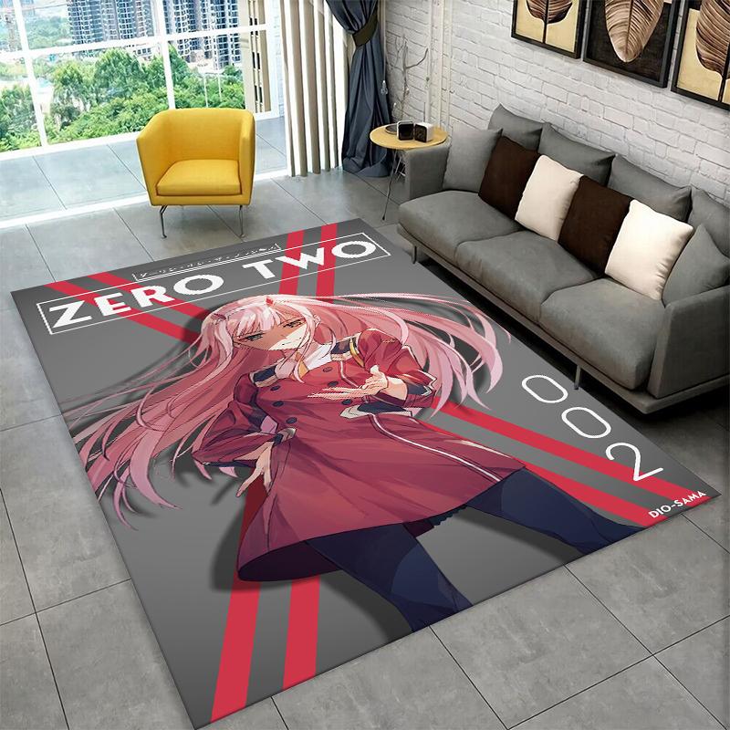 Cartoon Zero Two Sexy Girl DARLING in FRANXX Carpet Rug for Bedroom Living Room Sofa Doormat Home Decor,Kid Area Rug Non-slip