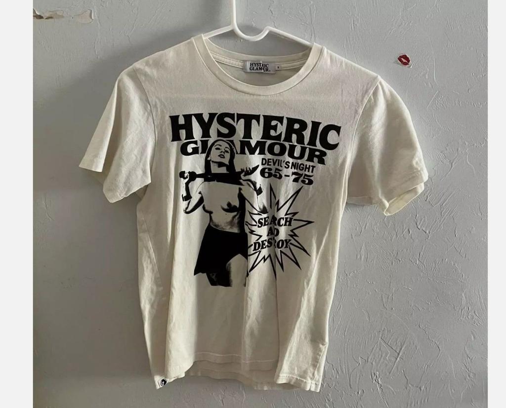 Hysteric Glamour Search and Destroy Devil Night T  Classic Tee Unisex Shirt Cotton Oversize Large Size