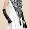 Gloves Full Finger Windproof Faux Leather Long Arm Gloves for Shopping