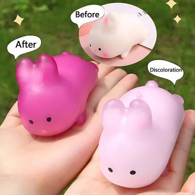 1-20PCS Light Activated Color Changing Heart Bunny Squishy Stress Relief Toy Strawberry Ice Cube Anxiety Reducer Sensory Fidget