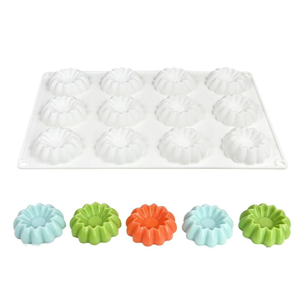 Chrysanthemum Shaped Chocolate Dessert Mold Flat Round Shaped Baking Mould  Homemade Candy