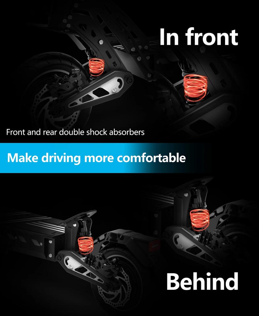 DT10 DriveTron Foldable Adult Electric Scooter, 50km/h Electric Kick Scooter, 1000W Skateboards, 48V 15.6Ah Kickboard E-Scooter