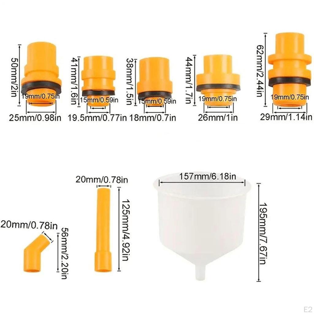 19Pcs Coolant Funnel Set Radiator Filling Cooling System Tool Sturdy with Replaces