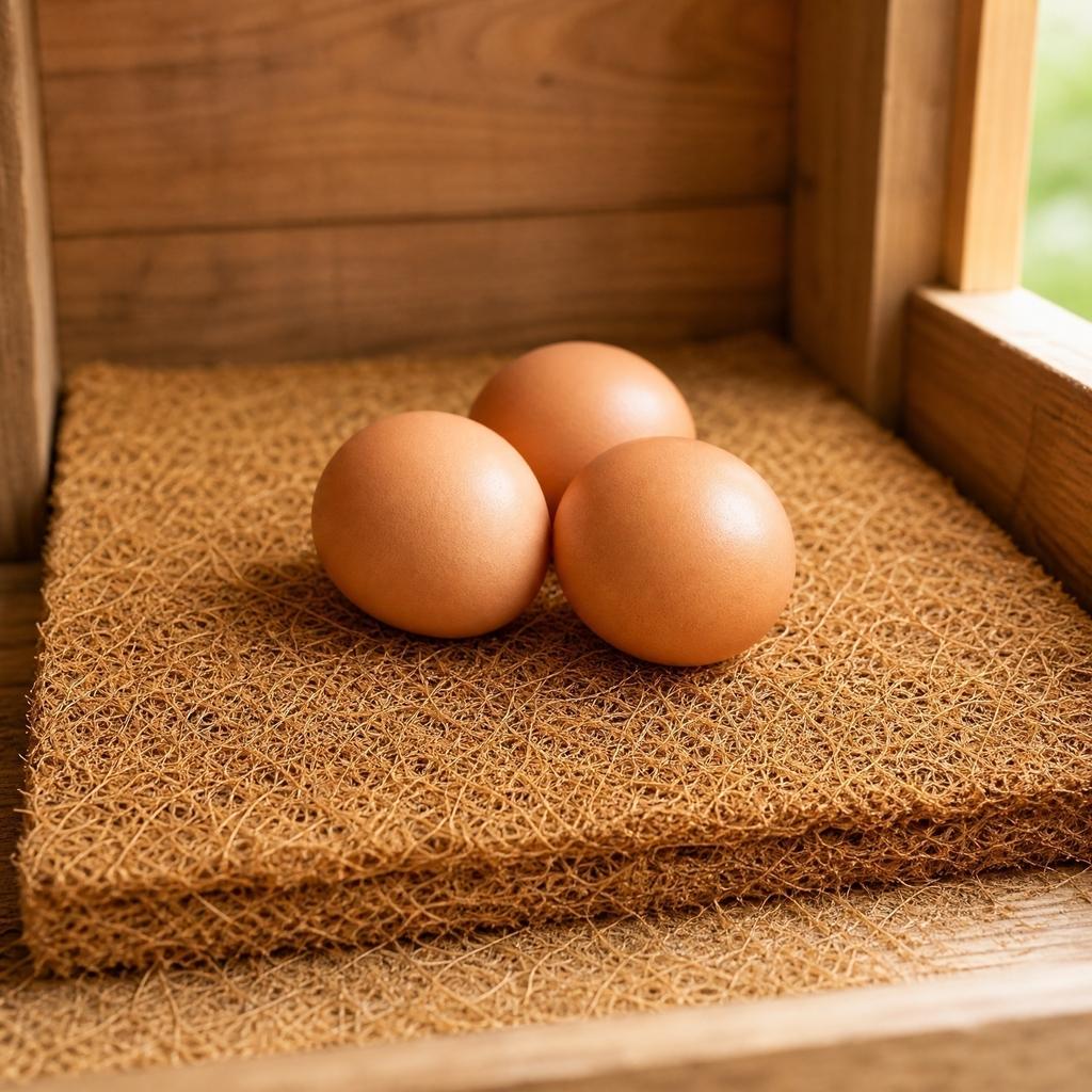 Eco Friendly Natural Coconut Coir Nesting Pads for Poultry Egg Laying 25x25cm Washable Non Toxic Glue Free Straw Mat for Chicken Coop