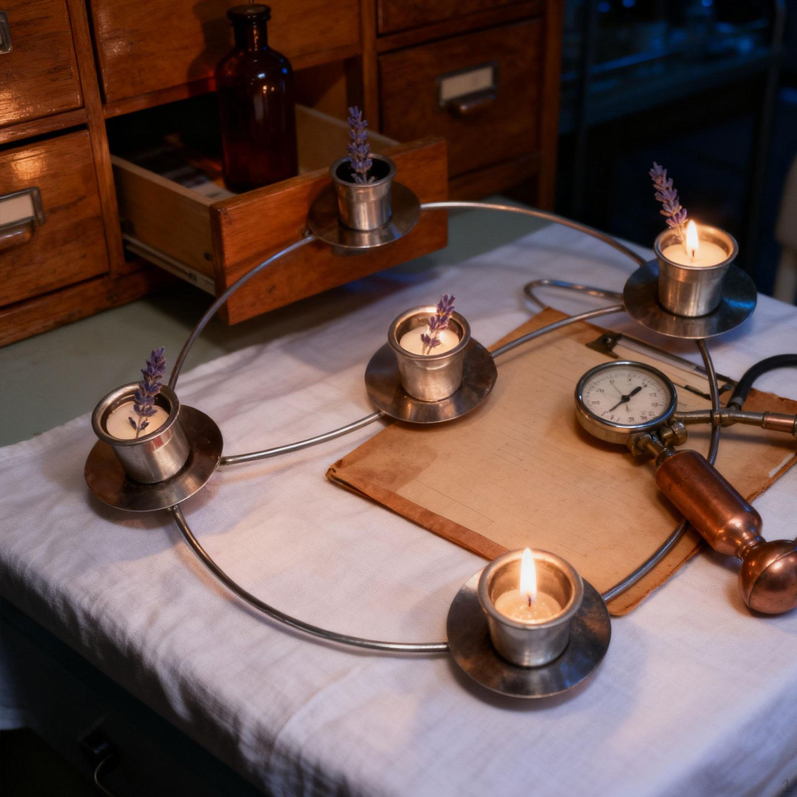 Адвент Подсвечник Металлический Настольное Украшение Венок для Вечеринки 5 Столбовых Свечей