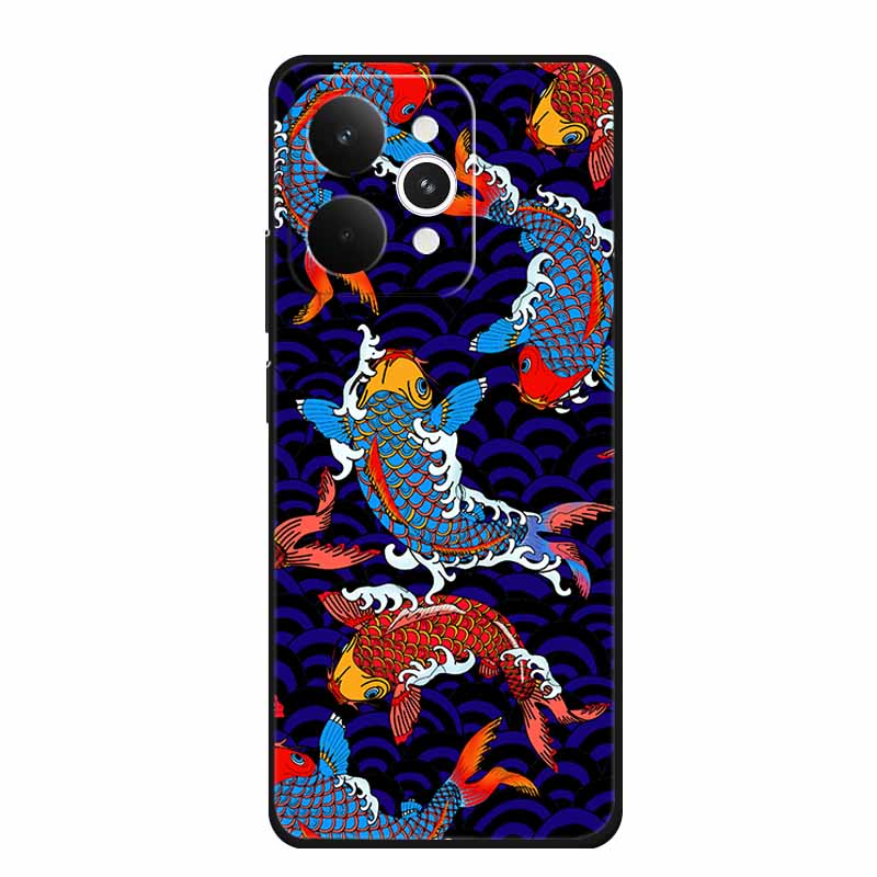 For Realme 15 15 Pro 5G Black Case 3D TPU Silicone Soft Back Cover For Realme C15 6.5" Funda Emboss Relief Flowers Bag Casing