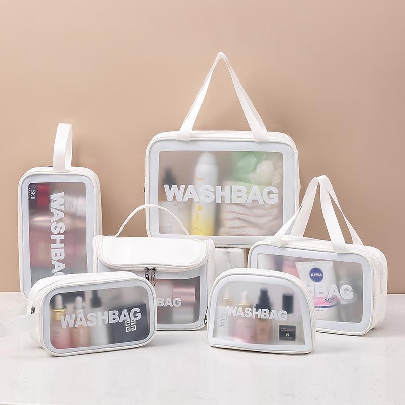 New Transparent Makeup Bag Set Toiletry Organizer Washbag for Women Portable Toiletries Pouch Travel Essential Cosmetics Bag