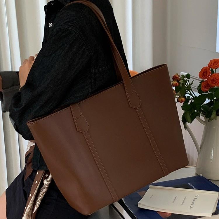 College student class bag women's autumn and winter new trendy retro versatile commuter shoulder bag casual tote big bag