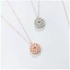C211 Simple Heart-to-Heart Four-Leaf Clover Necklace for Women Fashion Collarbone Chain Heart Foldable Two-Way Pendant Necklace
