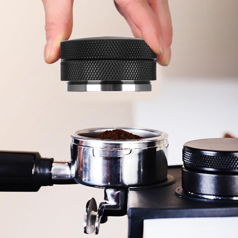 58mm Schwarzer Flacher Boden Edelstahl Kaffee Tamper Zubehör für Zuhause Kaffeeladen