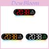 Modern Oval Wall Clock With Led Digital Display And Night Light For Living Room Decor