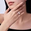 6.5mm 8mm Double Round Brilliant Cut Moissanite Ring for Women   CopperOpen Ring Wedding Engagement Bands Jewelry