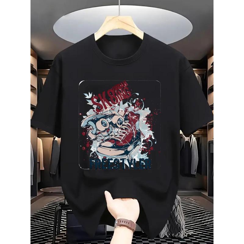 Summer Men's Fashion Print Short Sleeve T-Shirt,Casual, Breathable , Comfortable