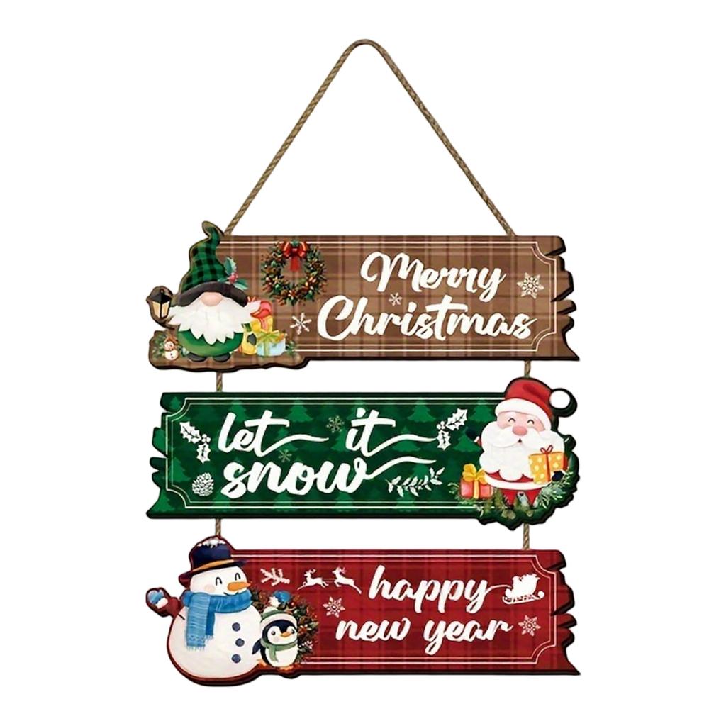 Vánoční sněhulák, Santa, dřevěné výrobky, dveře a, supermarkety, sváteční večírky, barevné malby, vítejte k pověšení vašeho čísla domu