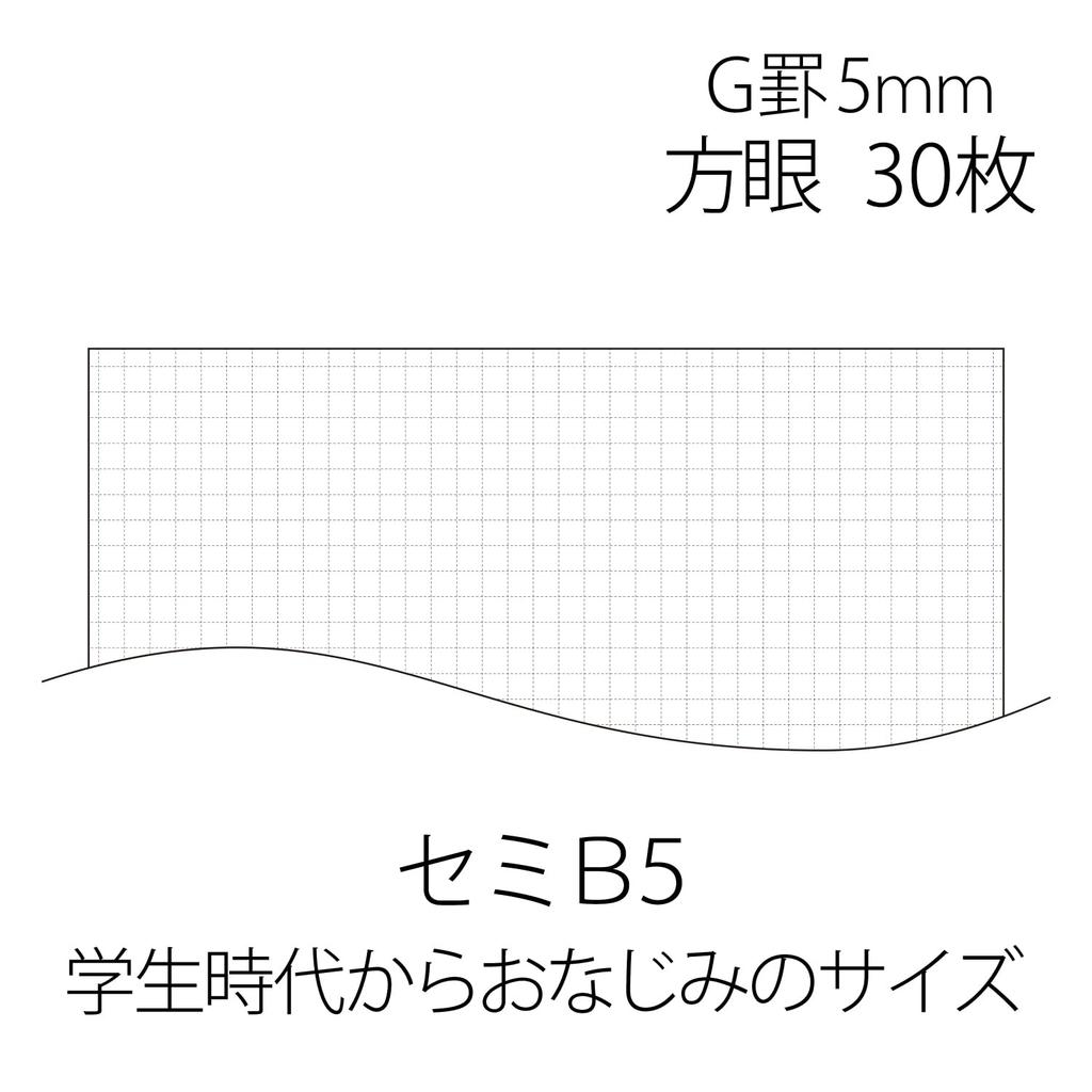 Plus Semi 5mm 10 Notebook, B5, grid, notebooks, NO-003GS 76-703×10