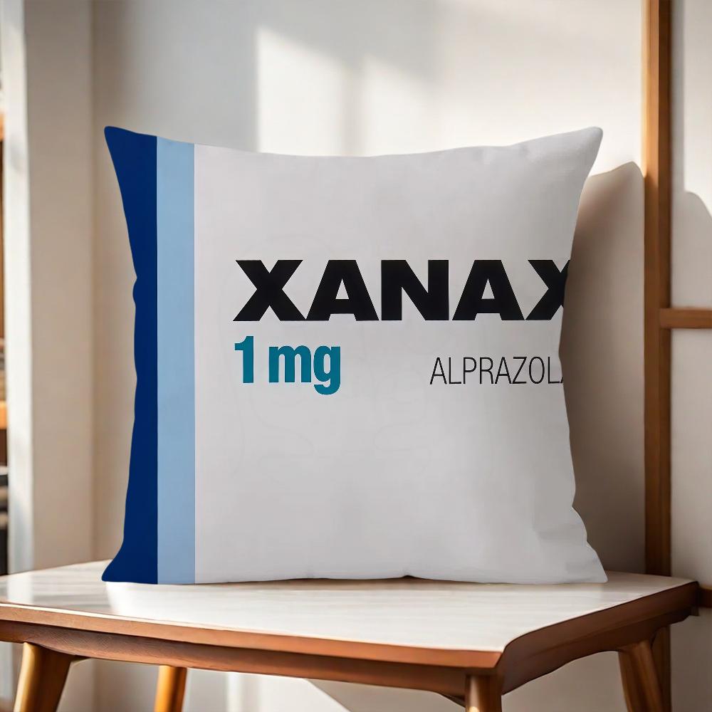 Vtipný povlak na polštář Xanax Domácí pohovka Obývací pokoj Kancelář Kavárna Potah na polštář do auta