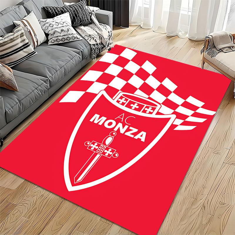 Red Carpet with AC Monza Logo suitable as a non-slip mat for the living room or bedroom sofa