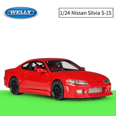 1/24 Scale Welly Nissan Silvia S-15 Alloy Car Model Diecasts Metal Toy Vehicles Car Model High Simulation Collection Childrens Gifts