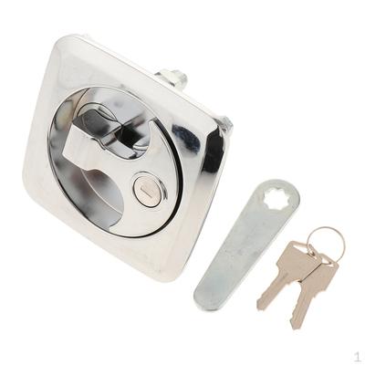 RV Trailer Truck Electric Cabinet Toolbox Lock Flat Square Latch with Two Keys