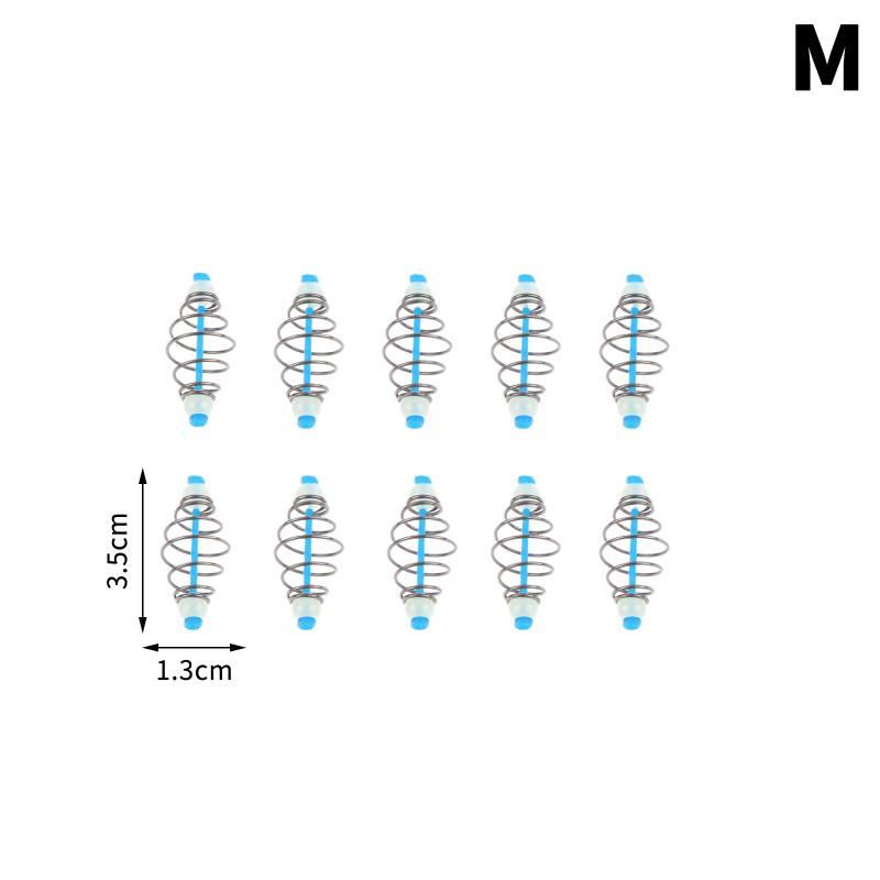 10Pcs Fishing Feeder Bait Cage Stainless Steels Fishing Carp Feeder Portable Carp Fishing Lure Spring Feeder Bait Holders