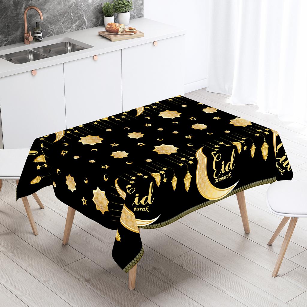 Eid Mubarak Tablecloths Ramadan Decoration for Home 2024 Islamic Muslim Ramadan Kareem Tableware Eid Al Adha Gift Party Decor