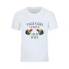 Casualowa koszulka z krótkim rękawem z nadrukiem Lovely Men Tshirt Summer Style Ta dziewczyna kocha swoją żonę Luźna