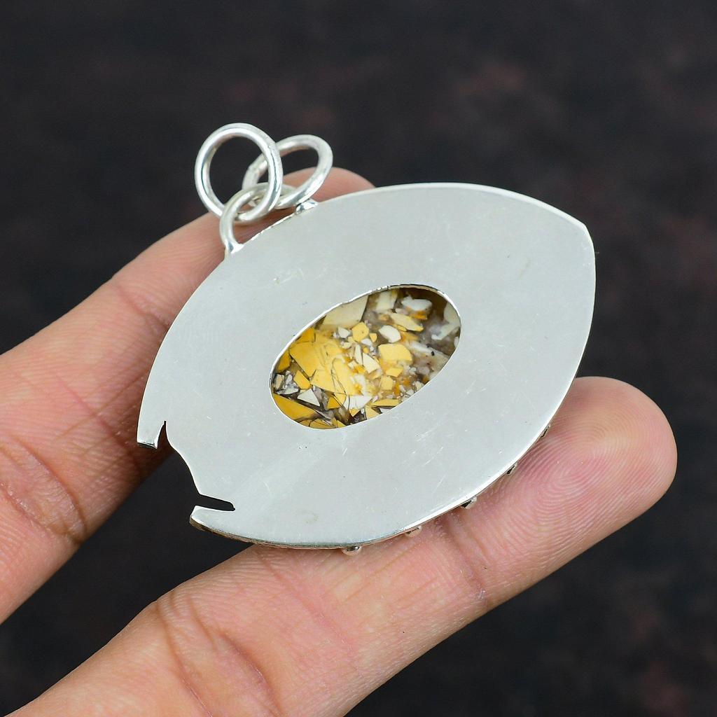 Brecciated Mookaite Pendant Handmade Real Gemstone Pendant 925 Sterling Silver Pendant Statement Pendant Birthstone Jewelry Anniversary Gift