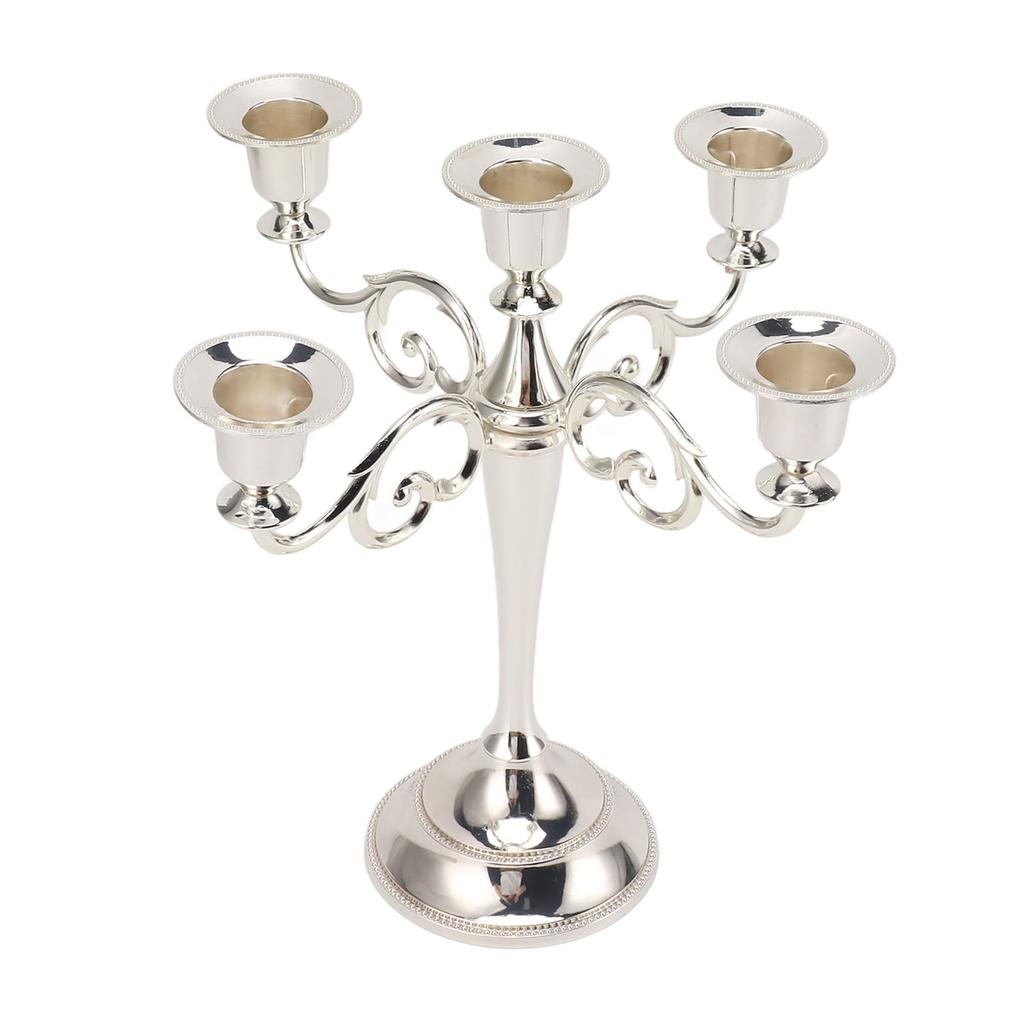 5 Arm Candlestick Holder Iron Retro Decorative Candle Holder Centerpiece for Home  
