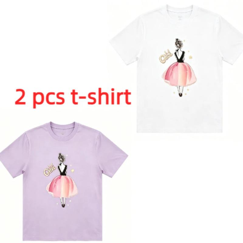 Fun The Girl Waiting Print Women's T-Shirts Summer Fashion Street Outdoor Casual T-shirt Tops for Men's and Women's Tees Top