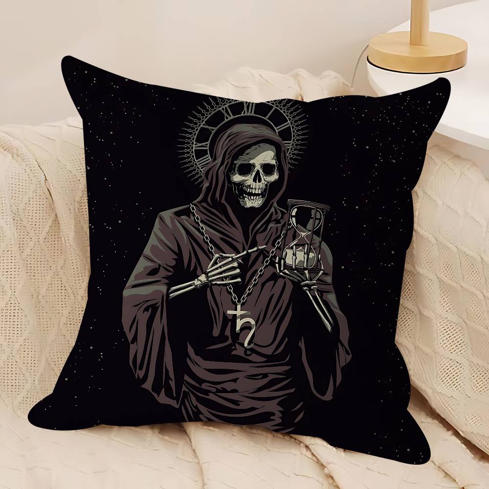 

God With Us Skull Cushion Cover Inches Farmhouse Decor Home Throw Pillow Covers For Couch Decorations 12x12Inch