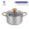 304 Edelstahl Gehammerter Mini-Hotpot mit Goldenem Mondgriff