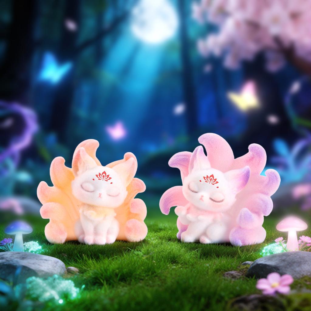 Kunlun Nine-Tailed Fox: 2nd Gen Lighted Resin Figurine - Little Fox Desktop Ornament