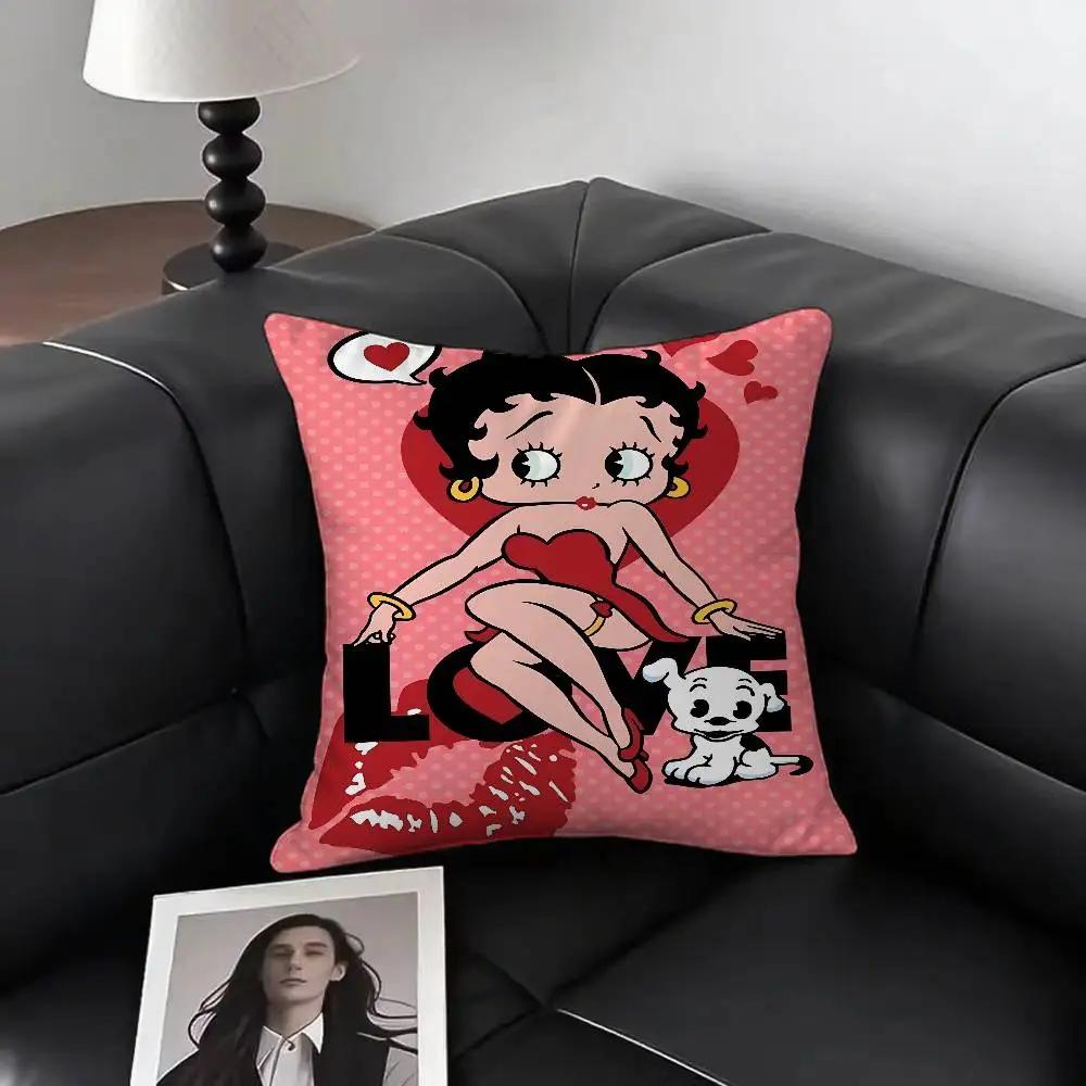 Popüler Güzel Çizgi Film B-Betty B-boop Yastık Kılıfı Kare Yastık Yatak Odası Kanepe Boş Zaman Konfor Minderi Araba Ev Dekorasyonu