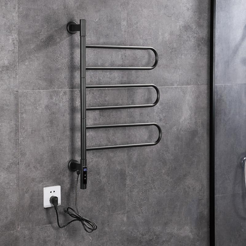 RU in stock Electric Bath Towel Warmer Heating Towel Shelf Rack Towel Dryer Shelf Rotatable Smart Digital Display Bathroom Rack