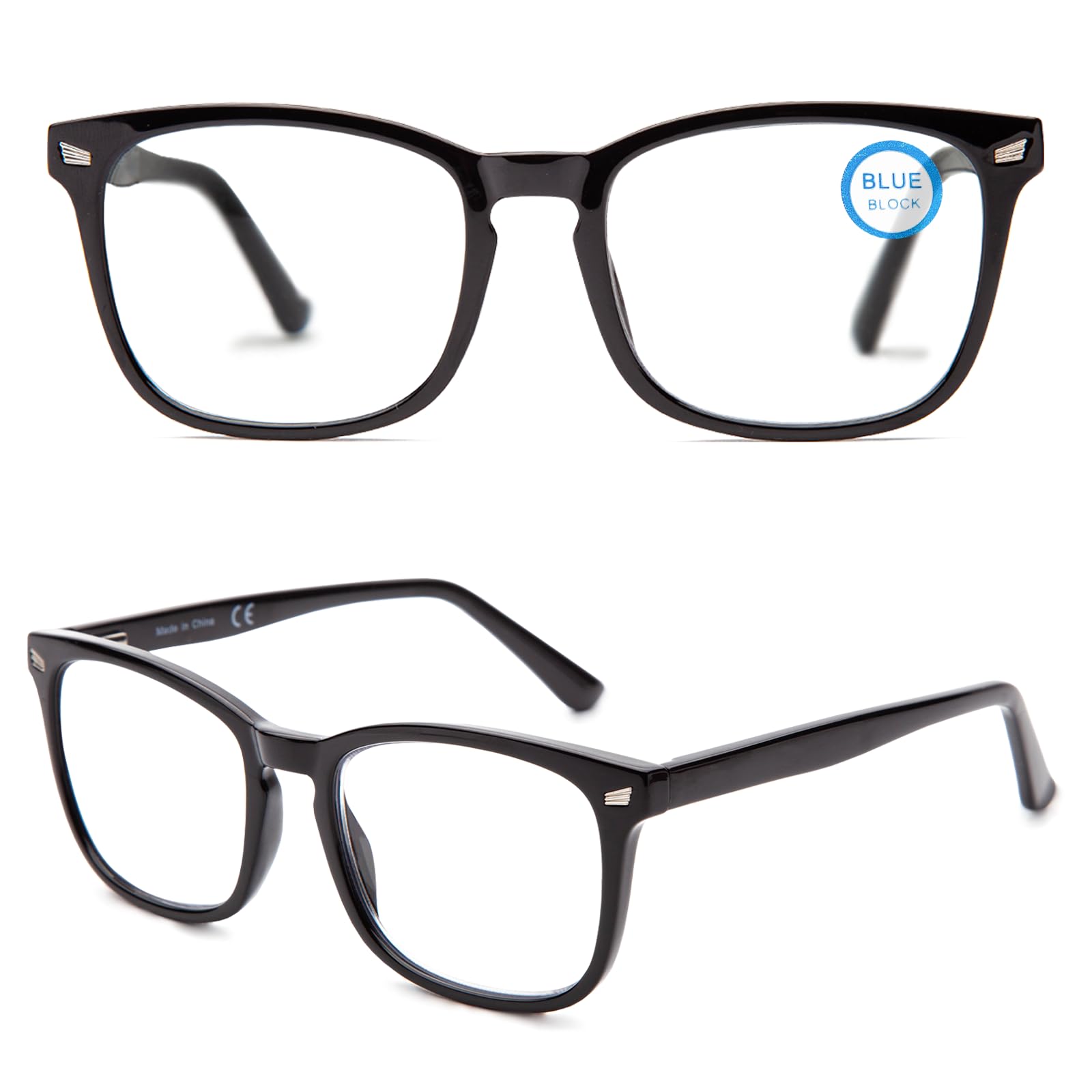 

Высококачественные стильные очки для чтения с защитой от синего света и ультрафиолетового излучения TR90, материал черный [JO] мужские 2.00 чёрный