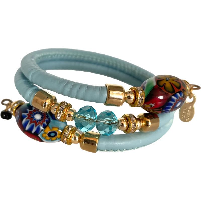 

Italian Venetian Glass Millefiori Bangle Bracelet Italian Murano Glass Craft / [Item]