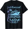Just Married 2025 Wedding Ring Matching Tee Honeymoon Cruise Gift Unisex T-Shirt