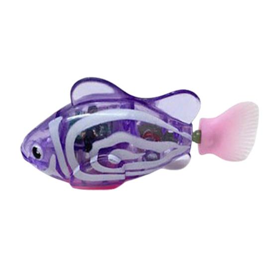 Electric Swimming Fish Toy with Realistic Motion & Sound Waterproof LED Light Fish Interactive Pool Toy for Pet Cat Play