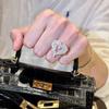"Heart Diamond" French Explosive Hollow Love Ring Light Luxury Temperament Thousand Gold Sense Exquisite Fashion Index Finger Ring