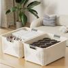 Durable Plastic Storage Basket Hollow-out Design Stackable Desktop Storage Basket Multi-purpose Snack Basket Kitchen