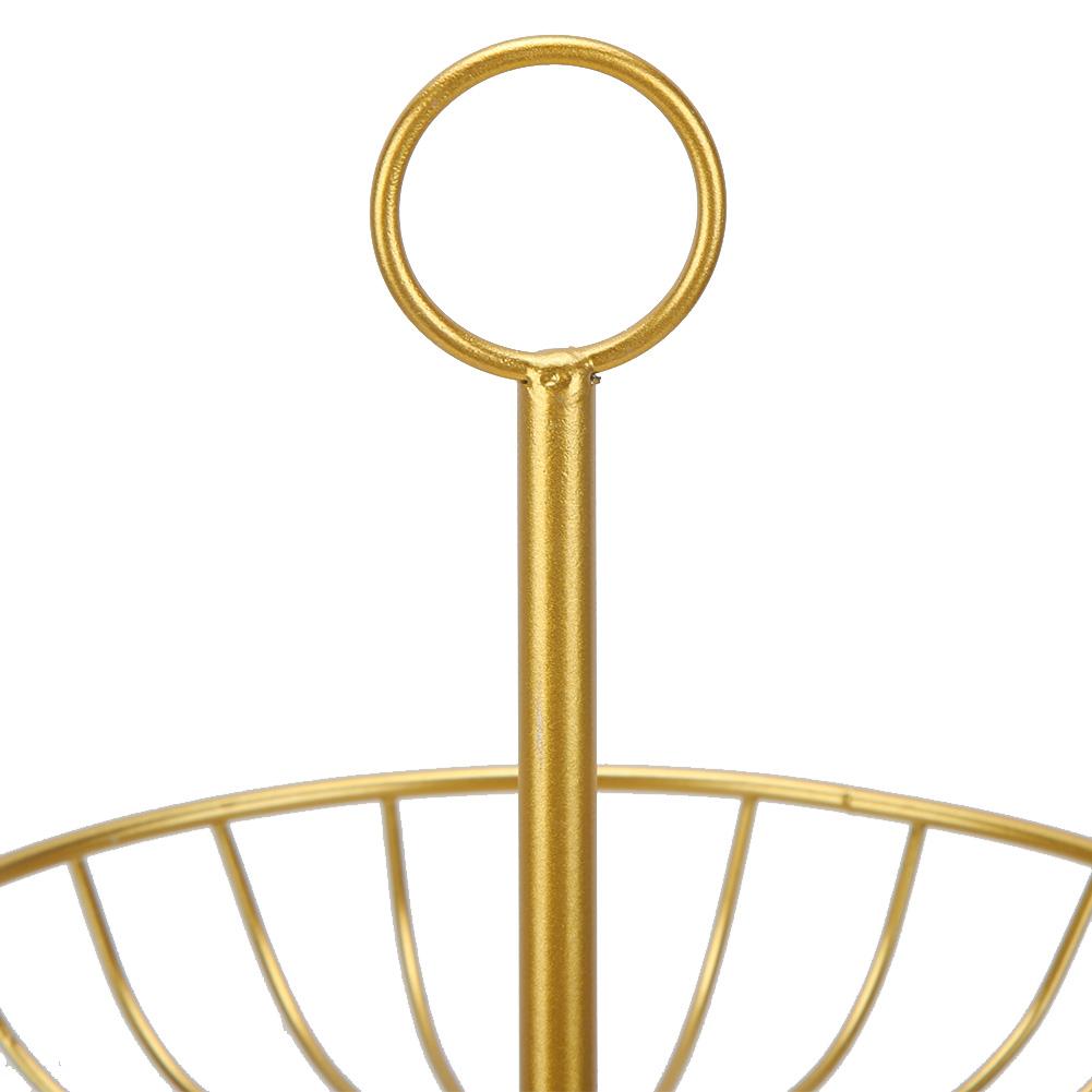 Household Living Room Modern 3-Tier Fruit Dish Plate Storage Basket Tray TablewareGold