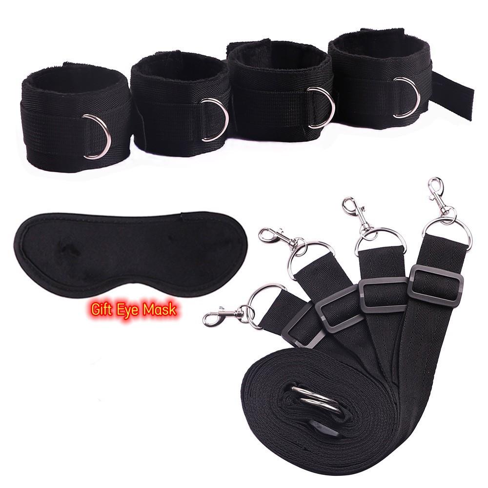 VaHppy Bed Sex Bondage 5 Colors Nylon 5CM Gift Eye Mask Handcuffs Foot Cuffs High Quality Product Couple Adult Sex Toys SM BDSM