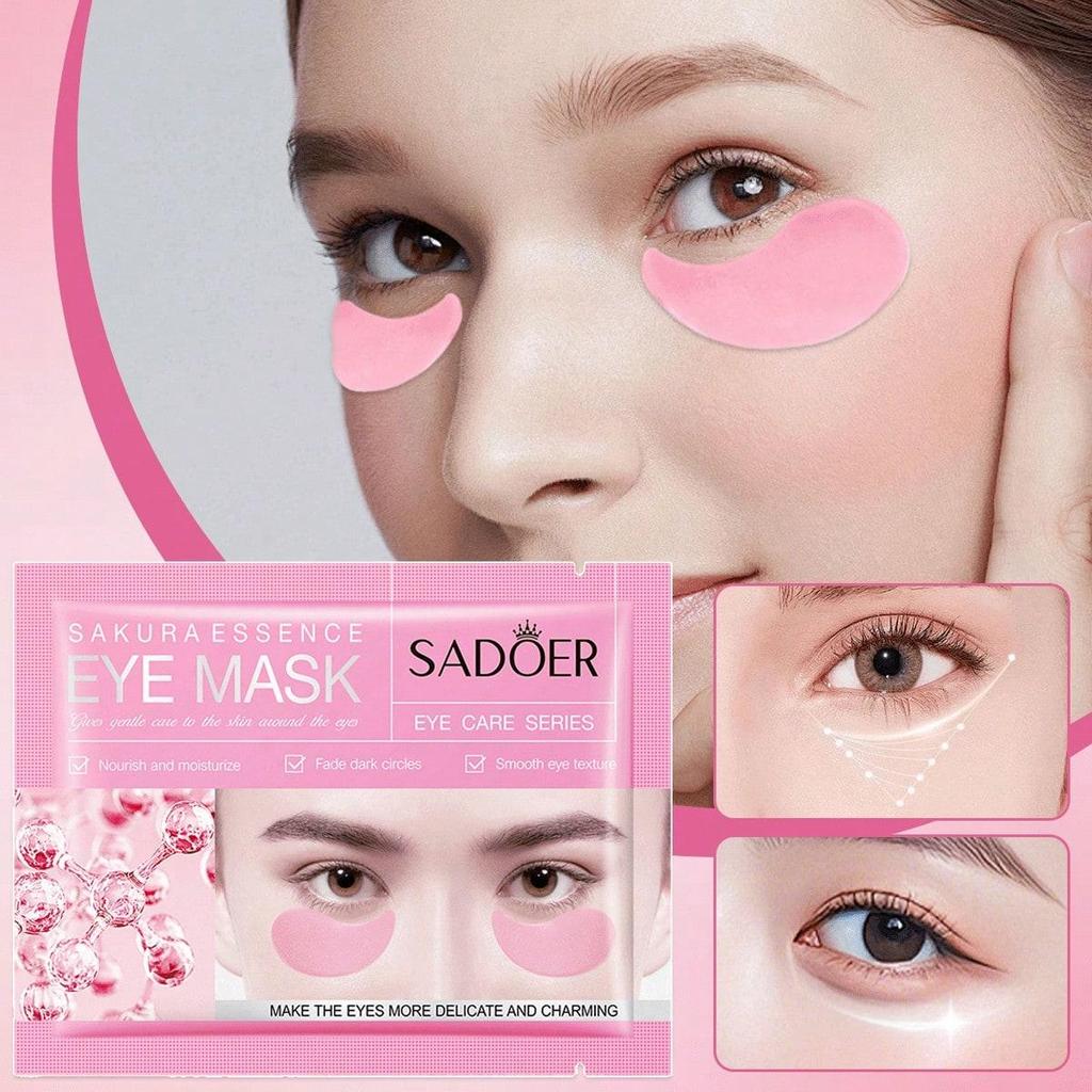 Cherry Blossom Extract Eye Mask Anti-Wrinkle Eye Patches Fade Fine Line Remove Dark Circle Bag Anti-Puffiness Moisturizing Brighten Skin Care