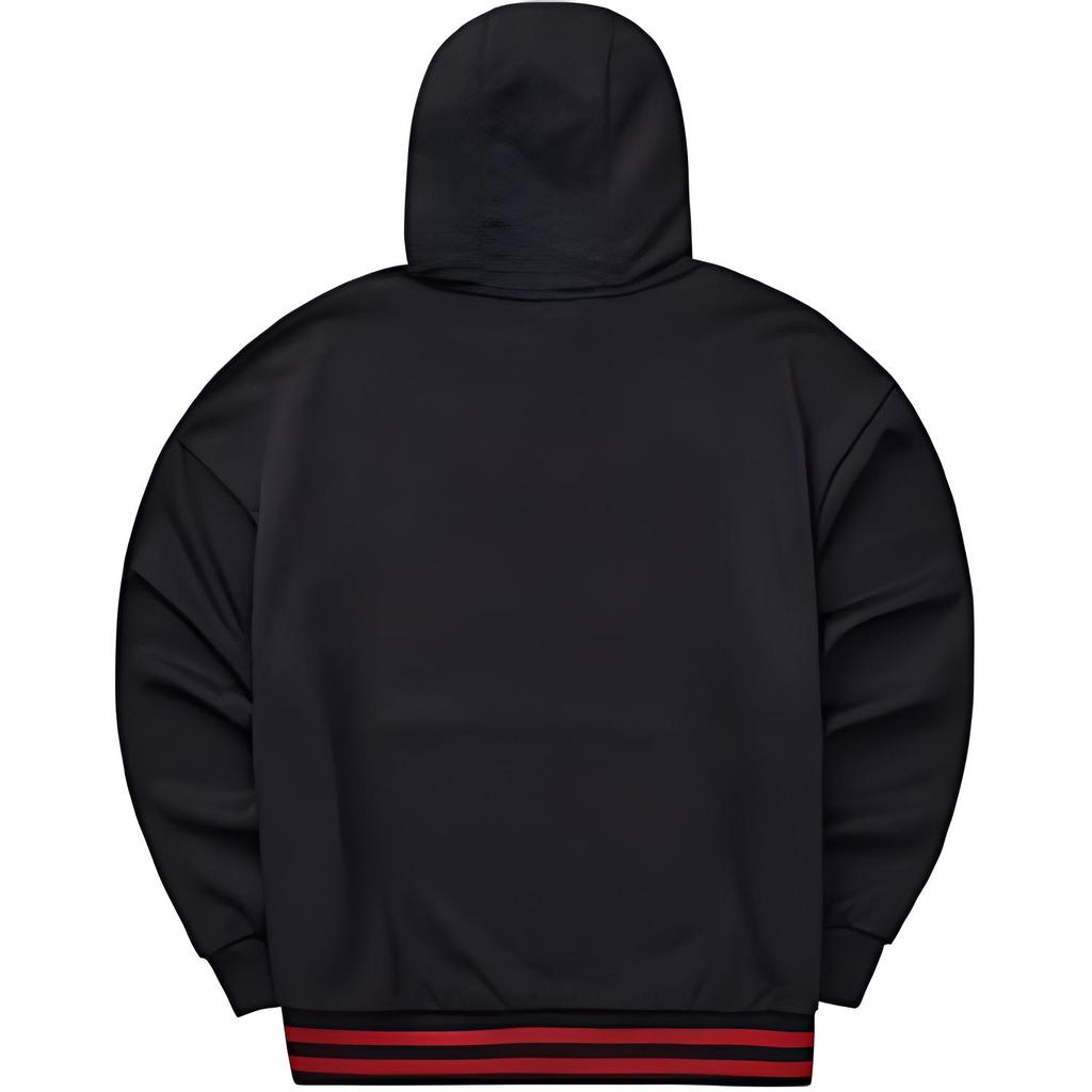 Skechers Colorful Casual Series Letter Print Hooded Knit Pullover Sweatshirt Unisex sweatshirt Carbon-Black L124U028-0018