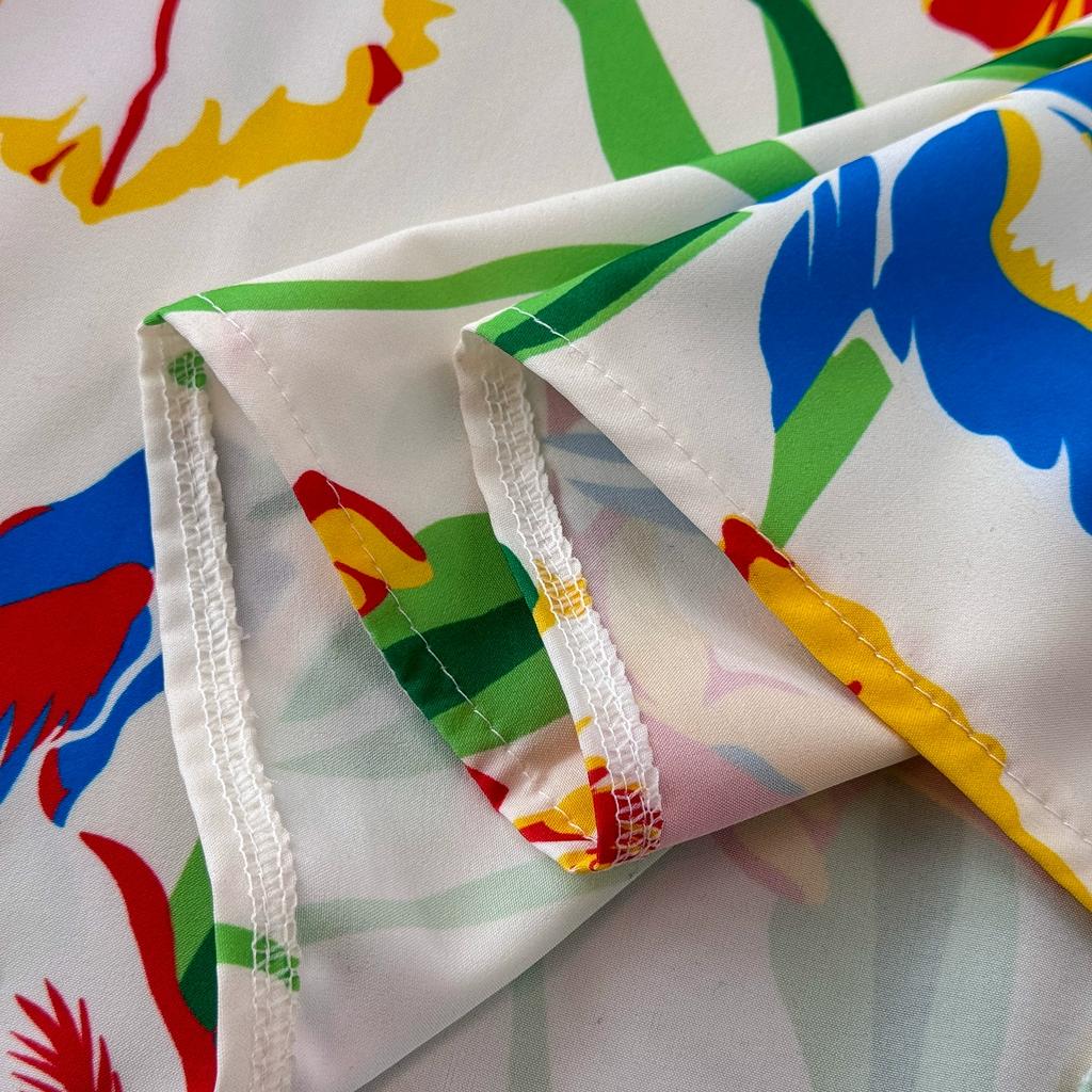 Verão feminino cinta espaguete impressão chiffon férias praia vestidos de verão