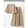 Women 3/4 Sleeve Blouse and Wide Leg Trousers Casual Two Piece Sets